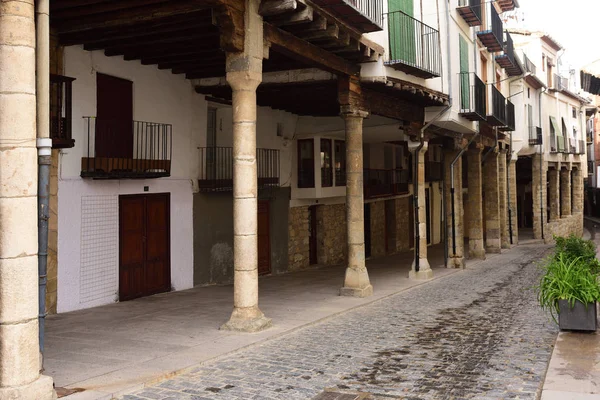 Gata Med Arkader Den Stad Morella Castellón Spanien — Stockfoto