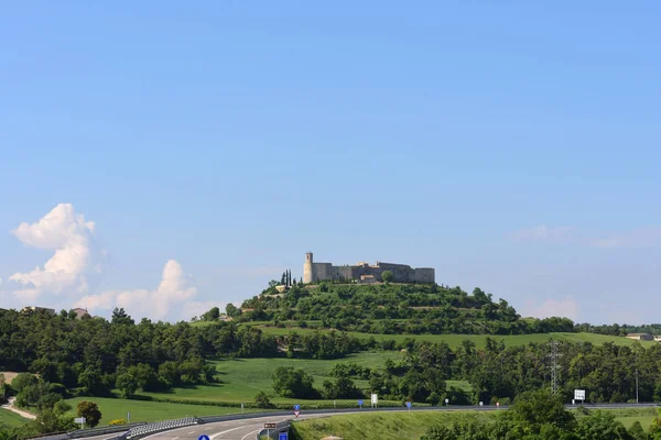 Borgo Medievale Monfalco Murallat Segarra Provincia Lleida Catalogna Spagna — Foto Stock