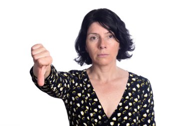 başparmak aşağı beyaz kadınla