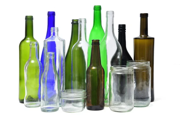 Recycling Glas Auf Weißem Hintergrund — Stockfoto