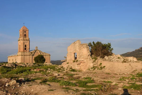 Iglesia Sant Pere Poble Vell Corbera Ebro Provincia Tarragona Cataluña — Foto de Stock