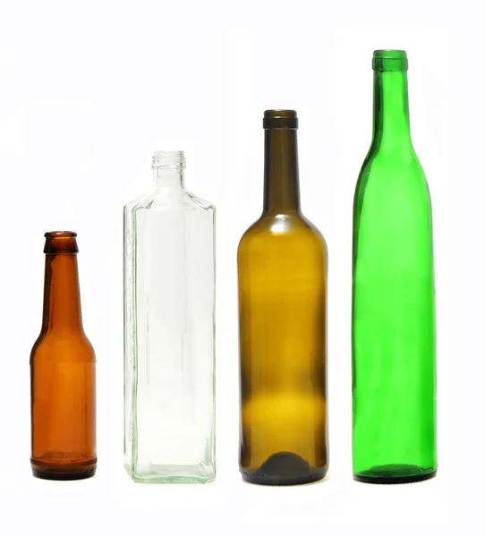 Üveg Újrahasznosítása Fehér Alapon — Stock Fotó