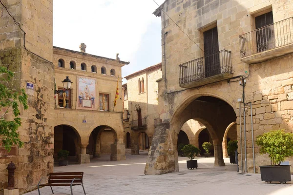 Esglesia Square Horta Sant Joan Terra Alta Tarragona Province Catalonia — Stock Photo, Image