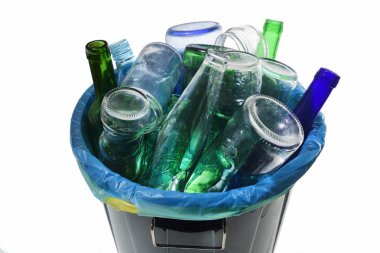 beyaz cam geri dönüşüm üstten görünüm