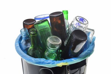 beyaz cam geri dönüşüm üstten görünüm