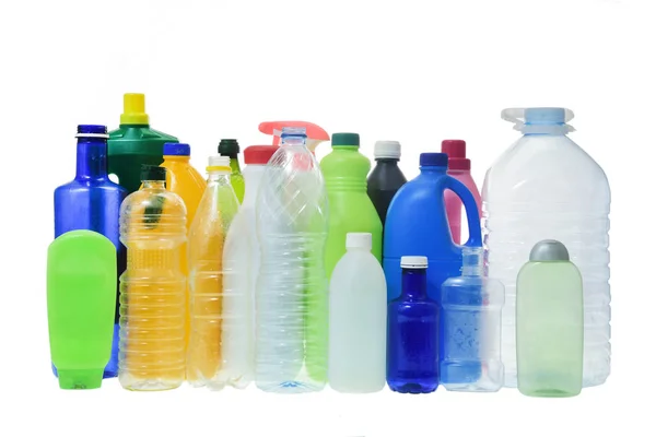 Fehér Fondo Plastico Botellas Készlet — Stock Fotó