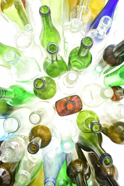 beyaz cam şişe üstten görünüm