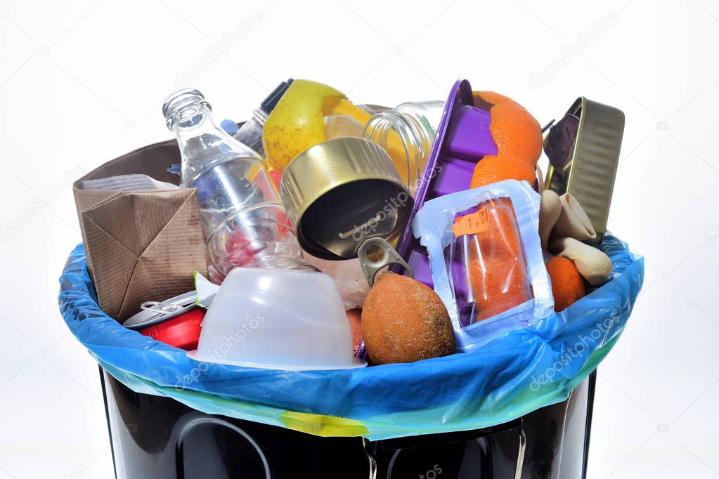  garbage can on white background