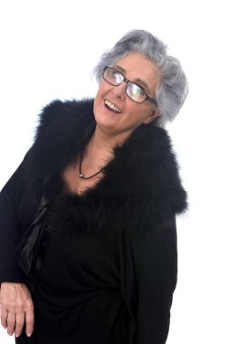 Üst düzey bir kadının beyaz portait