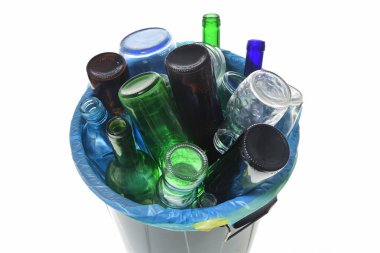 beyaz cam geri dönüşüm üstten görünüm