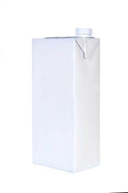 tetra paketi üzerinde beyaz izole