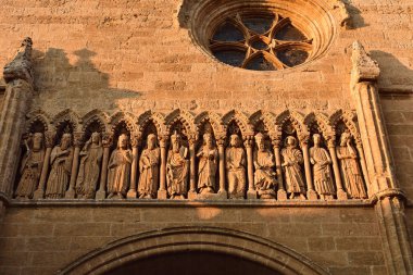 ayrıntı cephe, ağ geçidi, Santa Maria Katedrali, Ciudad Rodrigo, Salamanca Eyaleti, İspanya