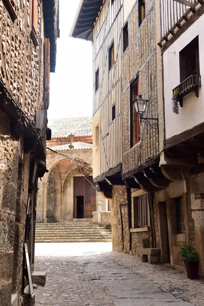 Calle Entrada Iglesia Asunción Alberca Provincia Salamanca Castilla León España — Foto de Stock