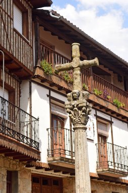 kare, çapraz, Mogarraz, Sierra de Francia tabiatı; Salamanca il; Castilla Leon; İspanya