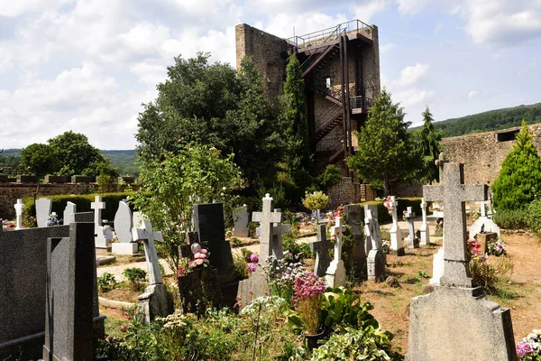 Hřbitov Tower San Martin Del Castanar Přírodní Rezervace Sierra Francia — Stock fotografie