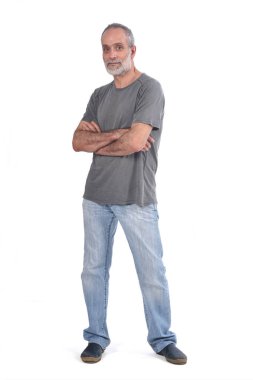 beyaz üzerine orta yaşlı adam portresi