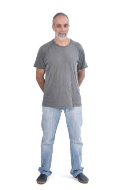 beyaz üzerine orta yaşlı adam portresi