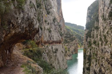 Congost de Mont-Rebei kanyonu, Serra Montsec, La Noguera, Lleida ili, Katalonya, İspanya