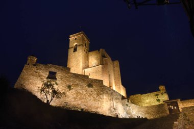 night at the Castle of Benabarre, Huesca province, Aragon, Spain clipart