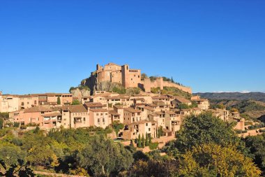 Alquezar, Somontano, görünümünü Huesca Eyaleti, Aragon, İspanya.