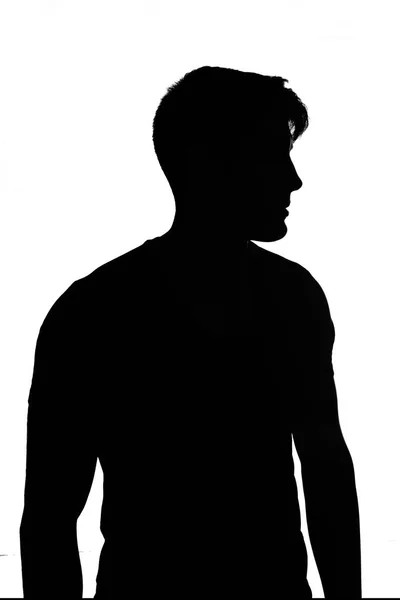 Silhouette Eines Jungen Mannes — Stockfoto