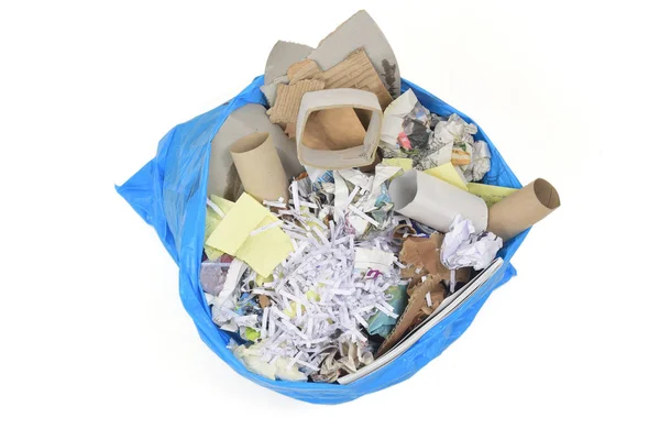 Vuilniszak Vol Papier Voor Recycling — Stockfoto