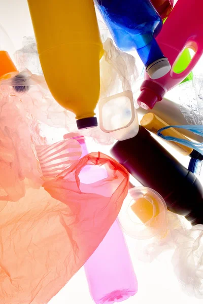 Close Trash Plastic Backlight — Stock Photo, Image