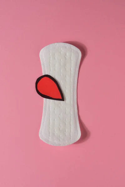 Kompresse Für Die Menstruation Auf Rosa Hintergrund — Stockfoto