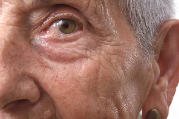Detalj Ansiktet Senior Kvinna — Stockfoto