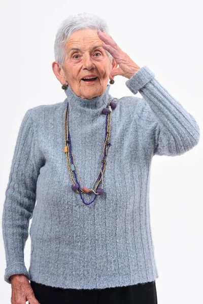 物忘れや whi の驚きの表現で年配の女性 — ストック写真