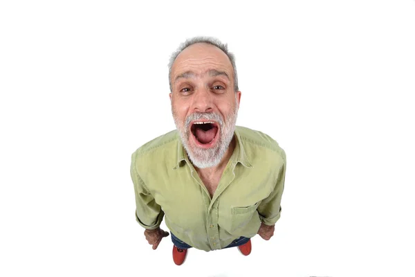 Man screaming on white background — Stock Photo, Image