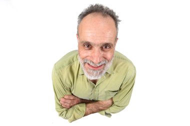 silah ile adam beyaz arka planda geçti