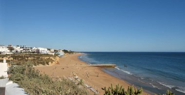 Praia Dos Pescadores, Albufeira, Algarve, Liman yükseltilmiş görünümü