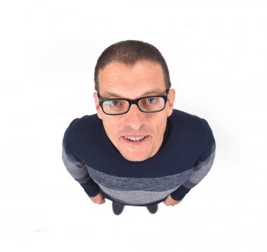 beyaz bir adam üst görünüm portre