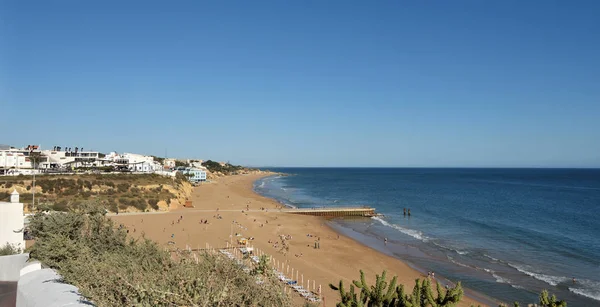 Verhoogd uitzicht op Praia dos Pescadores, Albufeira, Algarve, haven — Stockfoto