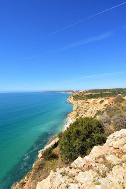Almadena O Boca del Rio Kalesi deniz manzarası, Algarve, Portu