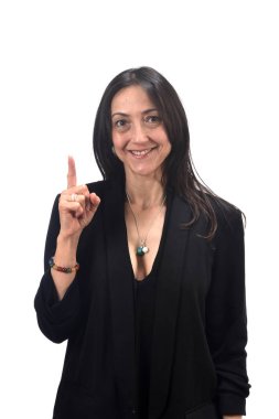 bir numara şeklinde parmak ile kadın