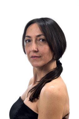 beyaz zarif orta yaş kadın portresi