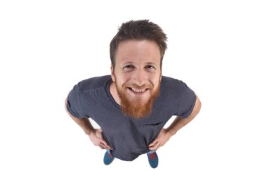 beyaz bir adam üst görünüm portre