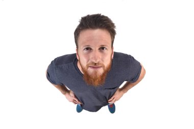 top view portrait of a man on  white clipart
