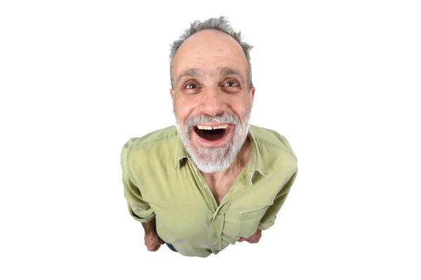 Man who is laughing on white — Stock Photo, Image