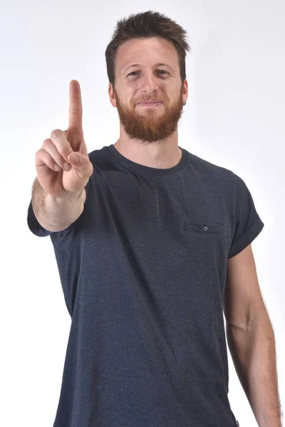 数字の形で指を持つシニア男 — ストック写真