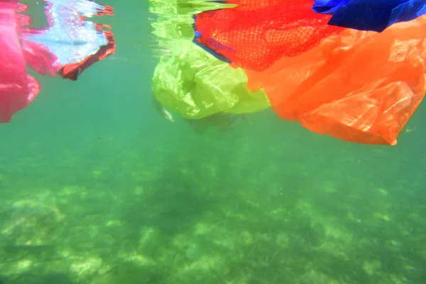 Plastic bag underwater of the sea — Stock Photo, Image