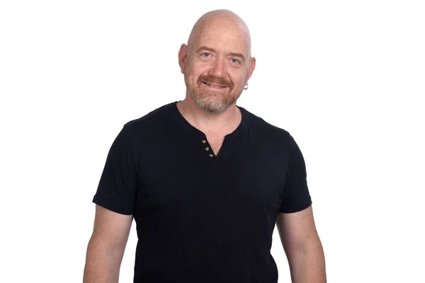 Retrato Homem Com Shirt Sobre Fundo Branco — Fotografia de Stock