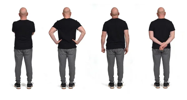 Beyaz Arka Planda Spor Kıyafetleri Olan Aynı Adamın Dikiz Görüntüsü — Stok fotoğraf