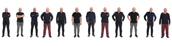 Front View Man Various Outfits White Background — Stock Photo, Image