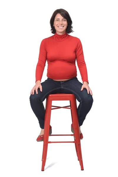 배경에 의자에 임신부의 — 스톡 사진