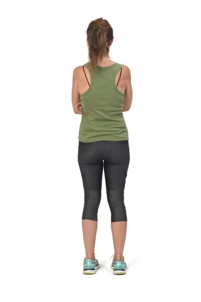 Rear View Woman Sportswear White Background — Stock Photo, Image