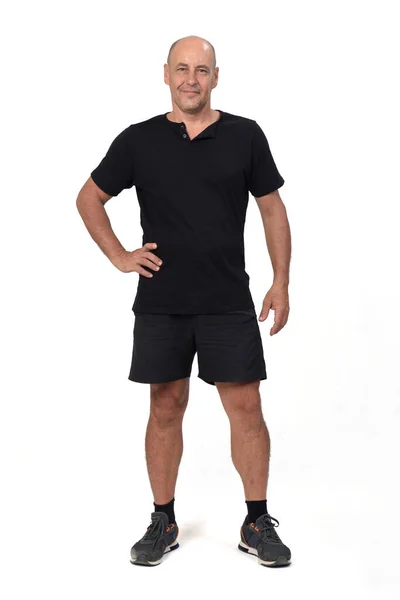 Vista Frontal Hombre Que Usa Camiseta Ropa Deportiva Pantalones Cortos — Foto de Stock