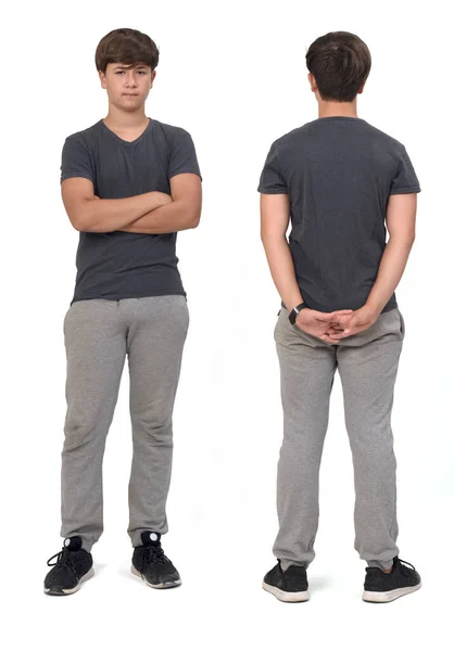 운동복을 소년의 앞모습과 뒷모습 — 스톡 사진